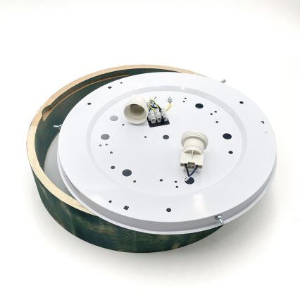 Brilagi - Deckenleuchte PINO 2xE27/15W/230V Kiefer/Grün Ø 37,5 cm