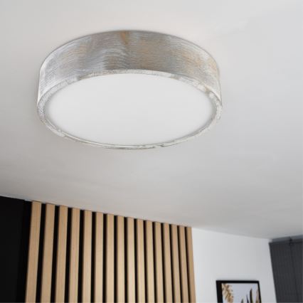 Brilagi - Deckenleuchte PINO 2xE27/15W/230V Kiefer/Silber Ø 37,5 cm