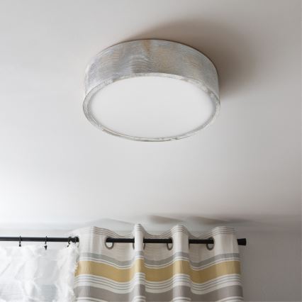 Brilagi - Deckenleuchte PINO 2xE27/15W/230V Kiefer/Silber Ø 37,5 cm