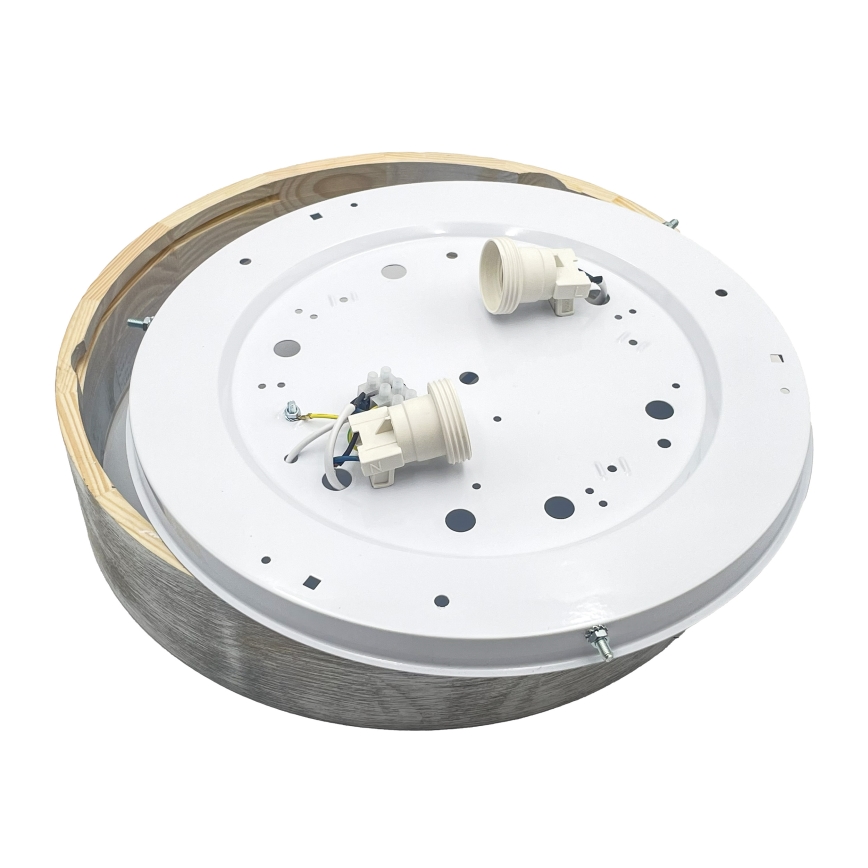 Brilagi - Deckenleuchte PINO 2xE27/15W/230V Kiefer/Silber Ø 37,5 cm