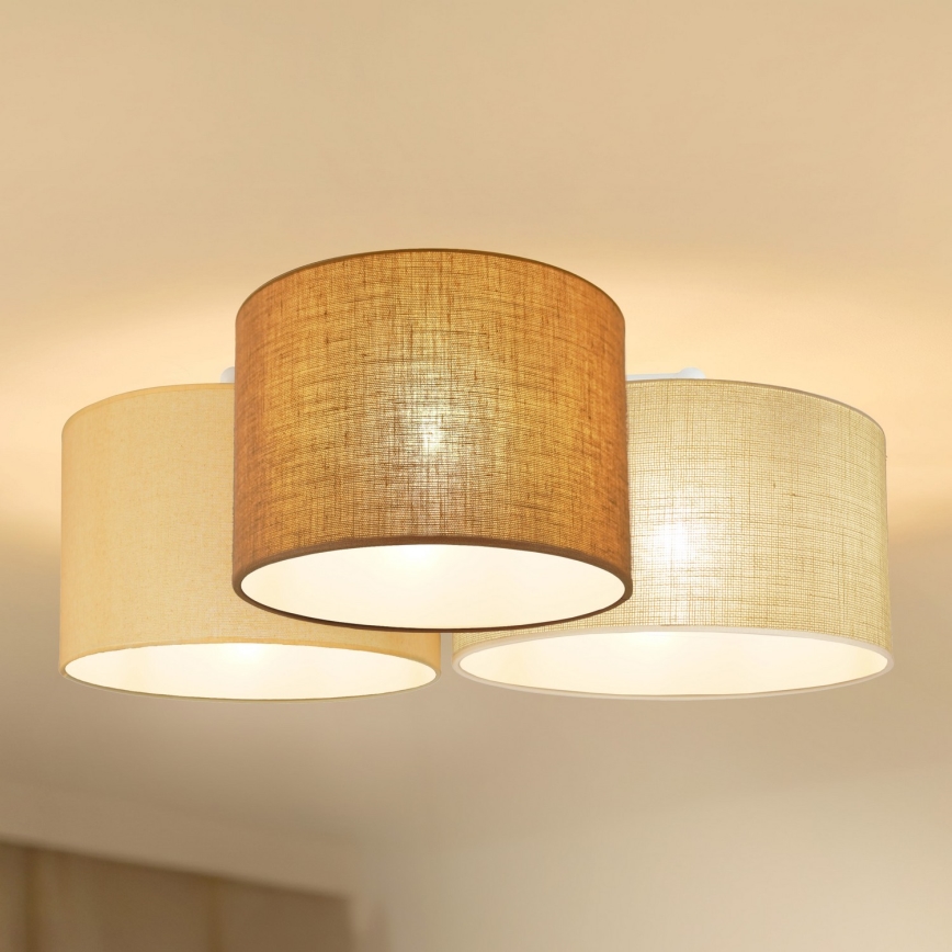 Brilagi - Deckenleuchte SPIDER 3xE27/15W/230V 60x70 cm beige/cremefarben