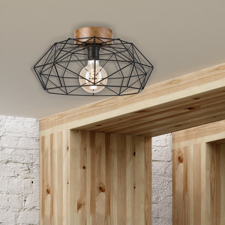 Brilagi - Deckenleuchte WOODY BASKET 1xE27/60W/230V Ø 40 cm Eiche/Nussbaum