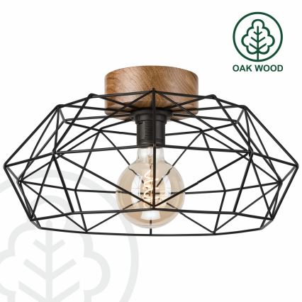 Brilagi - Deckenleuchte WOODY BASKET 1xE27/60W/230V Ø 40 cm Eiche/Nussbaum