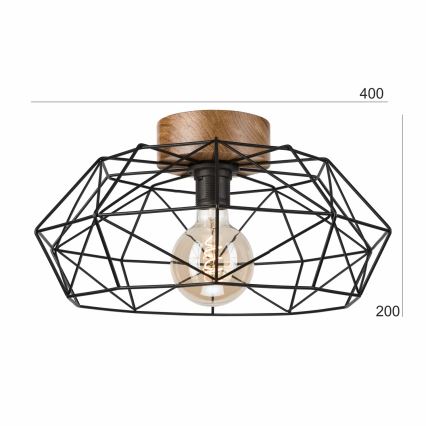 Brilagi - Deckenleuchte WOODY BASKET 1xE27/60W/230V Ø 40 cm Eiche/Nussbaum