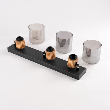 Brilagi - Deckenspot HYGGE 3xE14/15W/230V schwarz/rauchglas