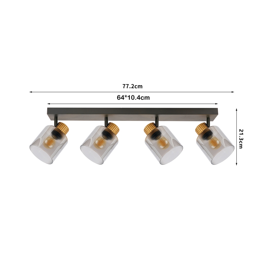 Brilagi - Deckenspot HYGGE 3xE14/15W/230V schwarz/rauchglas