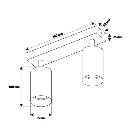 Brilagi - Deckenspot SELE DIAMANT 2xGU10/30W/230V schwarz
