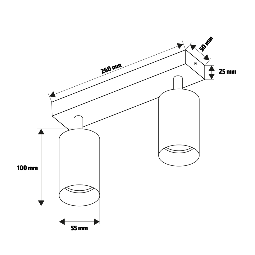 Brilagi - Deckenspot SELE MODERN 2xGU10/30W/230V schwarz