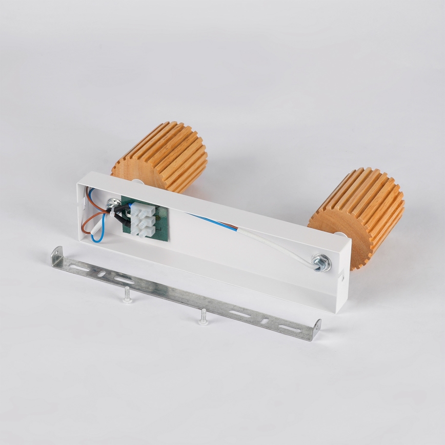 Brilagi - Deckenstrahler MODERN WOOD 2xGU10/8W/230V Gummibaumholz/weiß