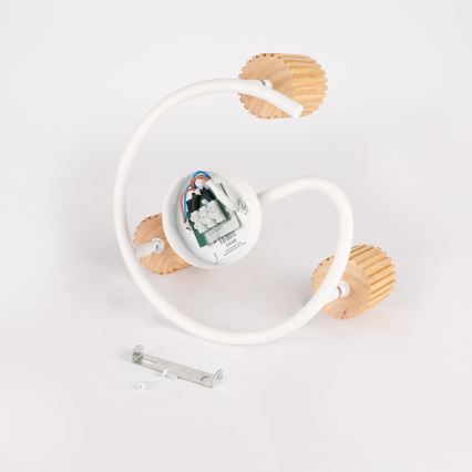 Brilagi - Deckenstrahler MODERN WOOD 3xGU10/8W/230V Gummibaumholz/weiß