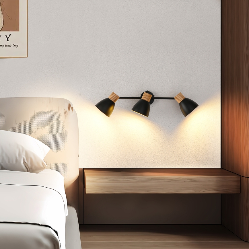 Brilagi - Deckenstrahler ODENSE 3xE14/10W/230V Gummibaumholz/schwarz