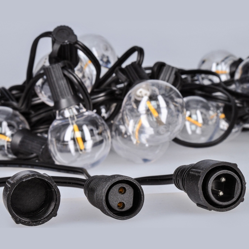 Brilagi - Dekorative LED-Lichterkette für den Außenbereich GARLAND 25xE12 20m schwarz IP44 warmweiβ