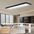 Brilagi - Dimmbare Badezimmerdeckenleuchte FRAME SMART LED/50W/230V 30x120 cm 3000-6000K IP44 Schwarz + Fernbedienung