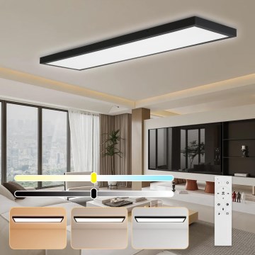 Brilagi - Dimmbare LED-Baddeckenleuchte FRAME SMART LED/50W/230V 120x30 cm 3000-6000K IP44 schwarz + Fernbedienung