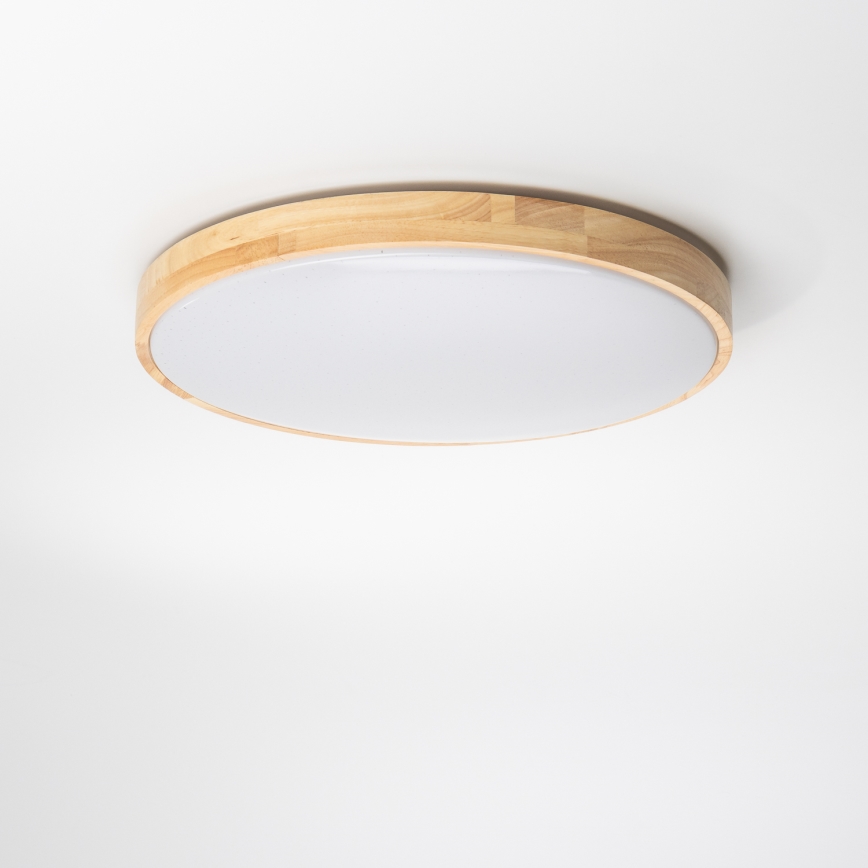 Brilagi - dimmbare LED-Deckenleuchte MANAROLA LED/24W/230V Ø 42 cm 3000–6500K Eiche + Fernbedienung