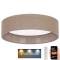 Brilagi – Dimmbare LED-Deckenleuchte VELVET SMART LED/24W/230V d 45 cm 2700-6500K Wi-Fi Tuya braun + Fernbedienung