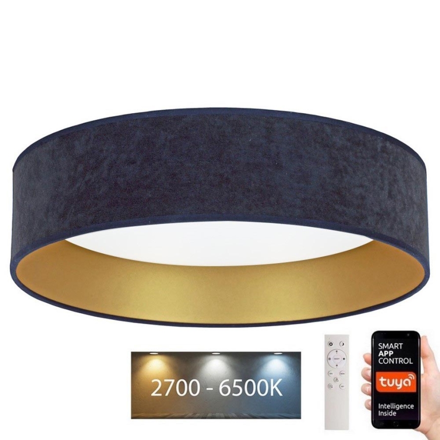 Brilagi – Dimmbare LED-Deckenleuchte VELVET SMART LED/36W/230V d 55 cm 2700-6500K Wi-Fi Tuya blau/golden + Fernbedienung