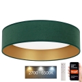 Brilagi – Dimmbare LED-Deckenleuchte VELVET SMART LED/36W/230V d 55 cm 2700-6500K Wi-Fi Tuya grün/golden + Fernbedienung