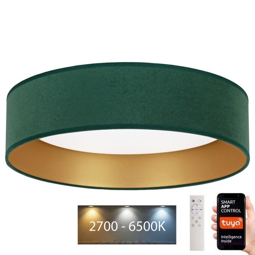 Brilagi – Dimmbare LED-Deckenleuchte VELVET SMART LED/36W/230V d 55 cm 2700-6500K Wi-Fi Tuya grün/golden + Fernbedienung