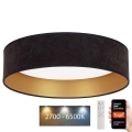 Brilagi – Dimmbare LED-Deckenleuchte VELVET SMART LED/36W/230V d 55 cm 2700-6500K Wi-Fi Tuya schwarz/golden + Fernbedienung