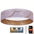 Brilagi – Dimmbare LED-Deckenleuchte VELVET SMART LED/36W/230V d 55 cm 2700-6500K Wi-Fi Tuya weiß/golden + Fernbedienung