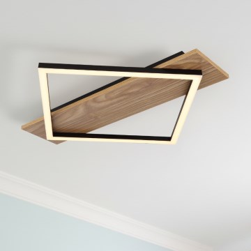 Brilagi - Dimmbare LED-Deckenleuchte VELVET SQUARE LED/24W/230V 43x43 cm 3000/4000/6500K + Fernbedienung grau