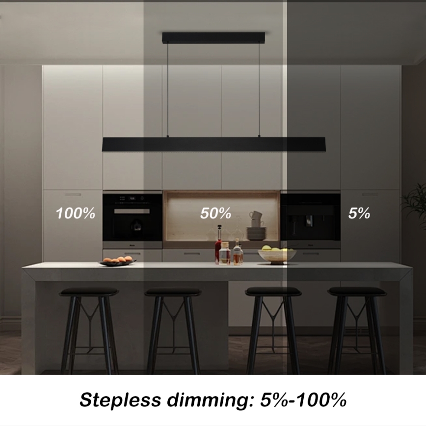 Brilagi - Dimmbare LED-Hängeleuchte SLIMLINE LED/40W/230V 3000-6000K schwarz + Fernbedienung
