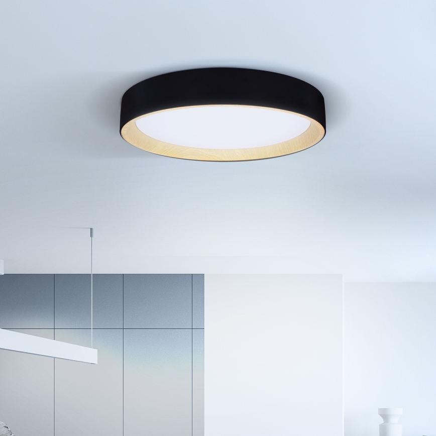 Brilagi - Dimmbare LED-Deckenleuchte LARIOS LED/60W/230V 3000-6500K ø 49 cm schwarz + Fernbedienung