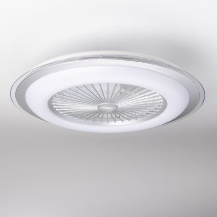 Brilagi - Dimmbare LED-Leuchte mit Ventilator RONDA LED/48W/230V 3000-6000K silbern + Fernbedienung