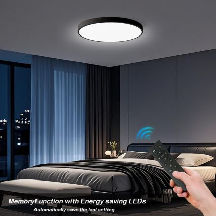 Brilagi - LED dimmbare Deckenleuchte POOL SMART LED/100W/230V 3000-6000K Ø 80 cm Wi-Fi Tuya schwarz + Fernbedienung