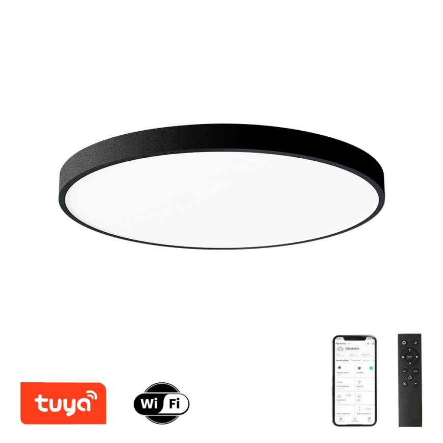 Brilagi - LED dimmbare Deckenleuchte POOL SMART LED/100W/230V 3000-6000K Ø 80 cm Wi-Fi Tuya schwarz + Fernbedienung