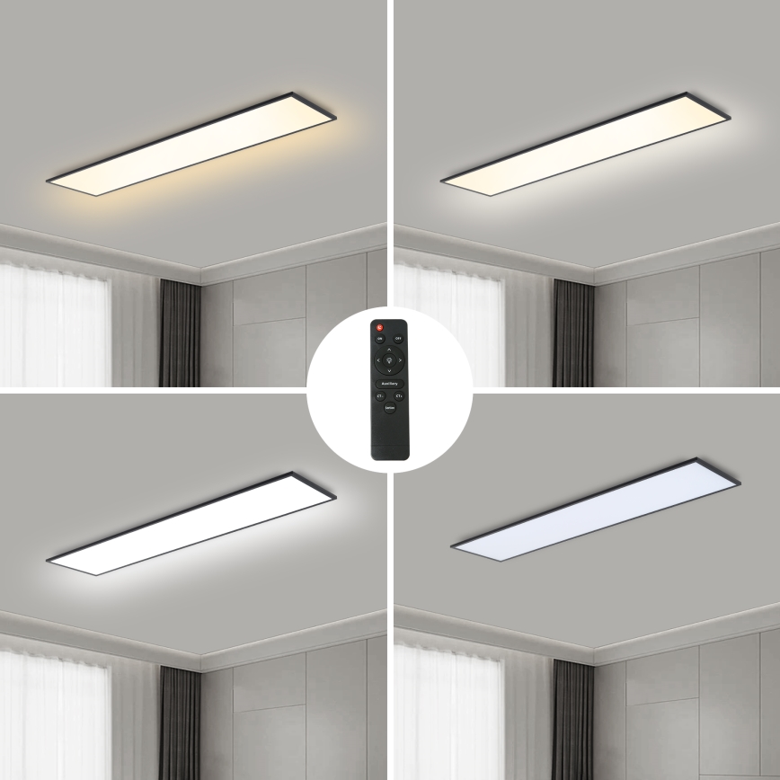 Brilagi - Dimmbare LED-Deckenleuchte SLIMFRAME LED/58W/230V 120x30 cm 3000-6000K schwarz + Fernbedienung
