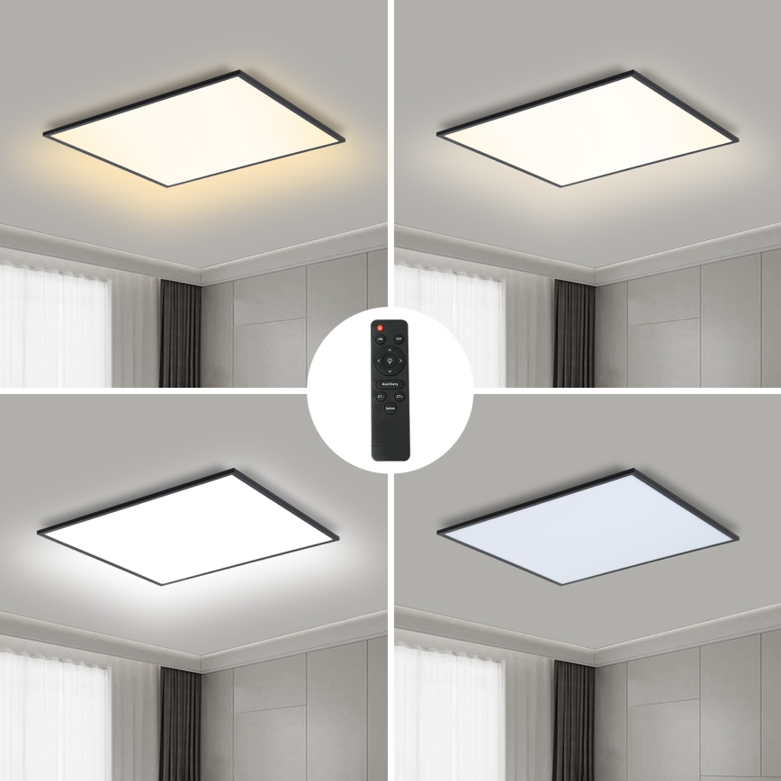 Brilagi - Dimmbare LED-Deckenleuchte SLIMFRAME LED/58W/230V 60x60 cm 3000-6000K schwarz + Fernbedienung