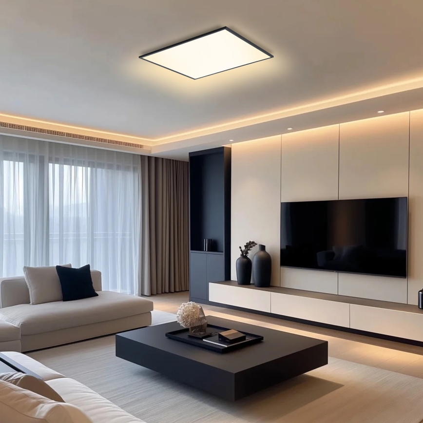 Brilagi - Dimmbare LED-Deckenleuchte SLIMFRAME LED/58W/230V 60x60 cm 3000-6000K schwarz + Fernbedienung