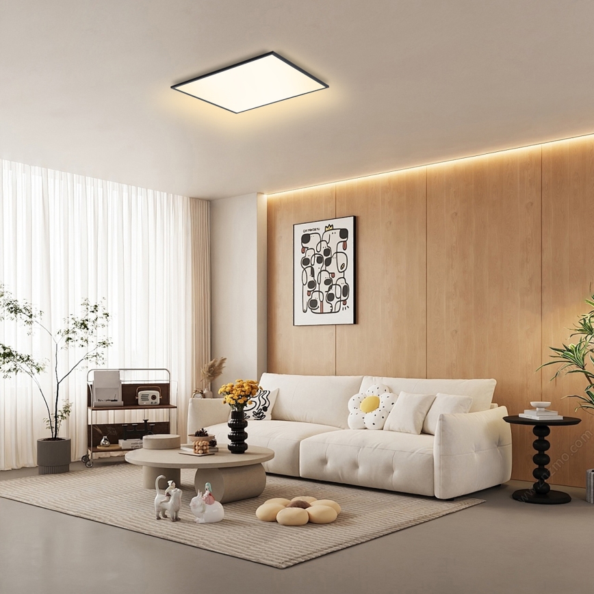 Brilagi - Dimmbare LED-Deckenleuchte SLIMFRAME LED/58W/230V 60x60 cm 3000-6000K schwarz + Fernbedienung