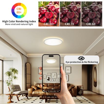 Brilagi - LED dimmbare Deckenleuchte ULTRA SLIM LED/24W/230V 2700-6500K Ø 42 cm weiß + Fernbedienung