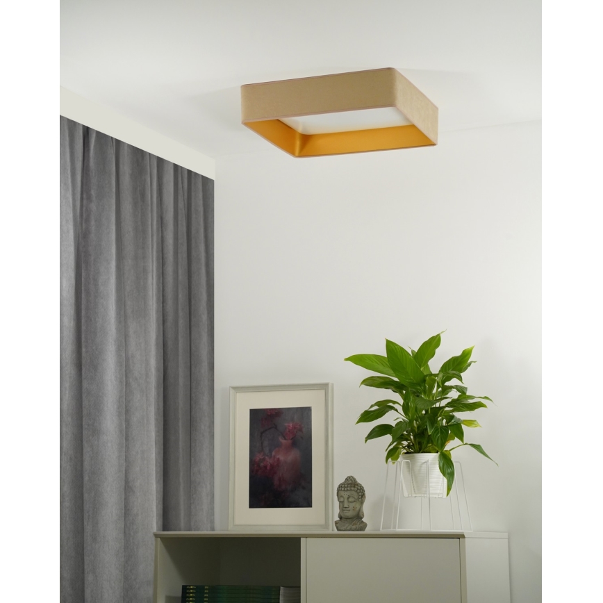 Brilagi - LED-dimmbare Deckenleuchte VELVET SQUARE LED/24W/230V 43x43 cm 3000/4000/6500K + Fernbedienung beige