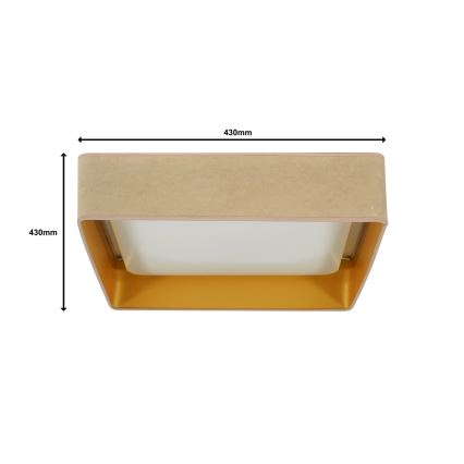 Brilagi - LED-dimmbare Deckenleuchte VELVET SQUARE LED/24W/230V 43x43 cm 3000/4000/6500K + Fernbedienung beige
