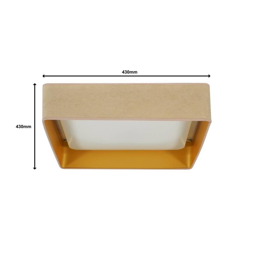 Brilagi - LED-dimmbare Deckenleuchte VELVET SQUARE LED/24W/230V 43x43 cm 3000/4000/6500K + Fernbedienung beige