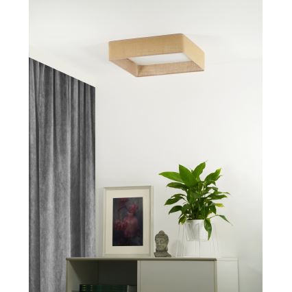 Brilagi - dimmbare LED-Deckenleuchte VELVET SQUARE, LED/24W/230V, 43x43 cm, 3000/4000/6500K + Fernbedienung, braun