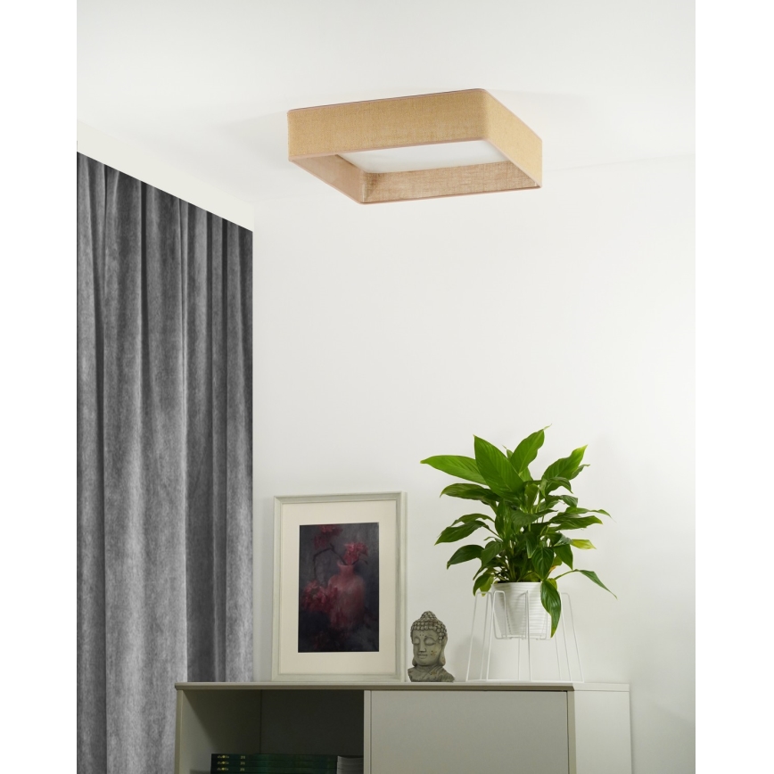 Brilagi - dimmbare LED-Deckenleuchte VELVET SQUARE, LED/24W/230V, 43x43 cm, 3000/4000/6500K + Fernbedienung, braun