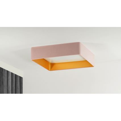 Brilagi - dimmbare LED-Deckenleuchte VELVET SQUARE LED/24W/230V 43x43 cm 3000/4000/6500K + Fernbedienung rosa