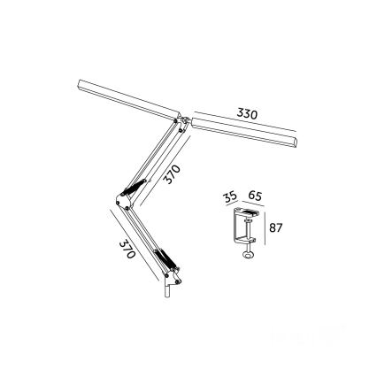 Brilagi - Dimmbare, flexible LED-Tischleuchte VARIO 2xLED/14W/230V 3000-6000K schwarz