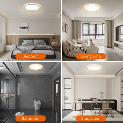 Brilagi - LED RGBW dimmbare Deckenleuchte ULTRA SLIM LED/18W/230V 2700-6500K Ø 30 cm weiß + Fernbedienung