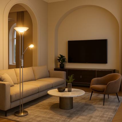 Brilagi - Dimmbare Stehleuchte SCARLETT 1xR7s/230W/230V + 1xG9/40W mattchrom