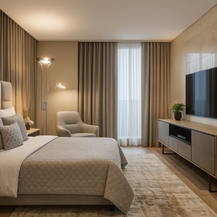 Brilagi - Dimmbare Stehleuchte SCARLETT 1xR7s/230W/230V + 1xG9/40W mattchrom