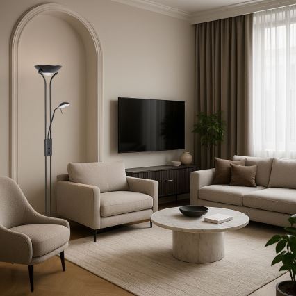 Brilagi - Dimmbare Stehleuchte SCARLETT 1xR7s/230W/230V + 1xG9/40W schwarz