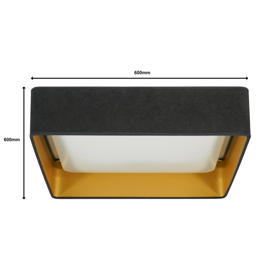 Brilagi - Dimmbare LED-Deckenleuchte VELVET SQUARE SMART LED/36W/230V 2700-6500K Wi-Fi Tuya + Fernbedienung grau