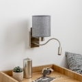 Brilagi - Flexible LED-Wandleuchte NUBILA 1xE27/25W/230V + LED/3W matt Chrom/grau