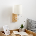 Brilagi - Flexible LED-Wandleuchte NUBILA WOOD 1xE27/25W/230V + LED/3W Eiche/weiß/cremefarben